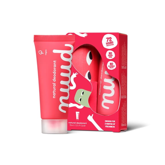Nuud Starter Pack 72-Hour Aluminum Free Deodorant Cream, Unscented, 15 ml