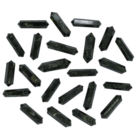 Nuummite Crystal Points Bulk 3 Pcs, Hexagonal Healing Point Double Terminated