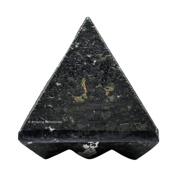 Nuummite Crystal Pyramid with 9 Pyramid Plate Bottom, 1" Mini Pyramid