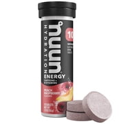 Nuun Energy Caffeine + B Vitamins Electrolyte Hydration Tablets, Peach Raspberry, 10-Count Tube