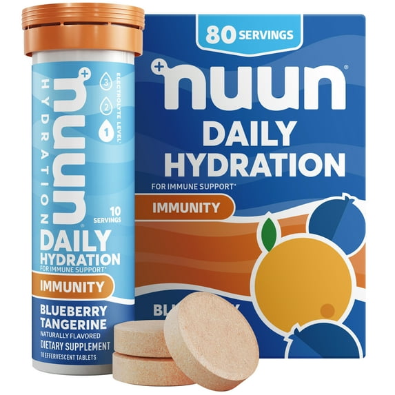 Nuun Hydration Immunity Electrolyte Tablets With Vitamin C, Blueberry Tangerine, 8 - 10 Count Tubes