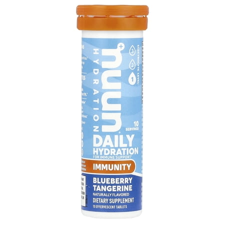 Nuun Hydration Immunity Electrolyte Tablets With Vitamin C, Blueberry Tangerine, single 10 Count Tube