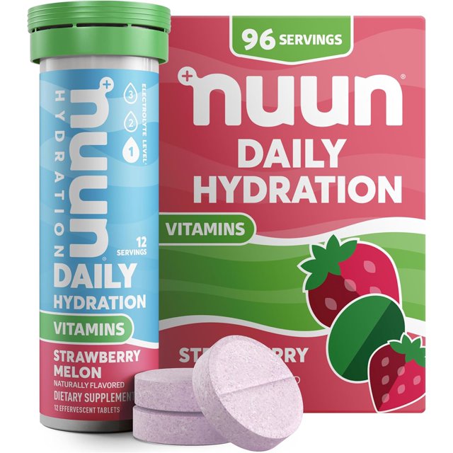 Nuun Hydration Vitamins Electrolyte Tablets + Vitamins, Strawberry
