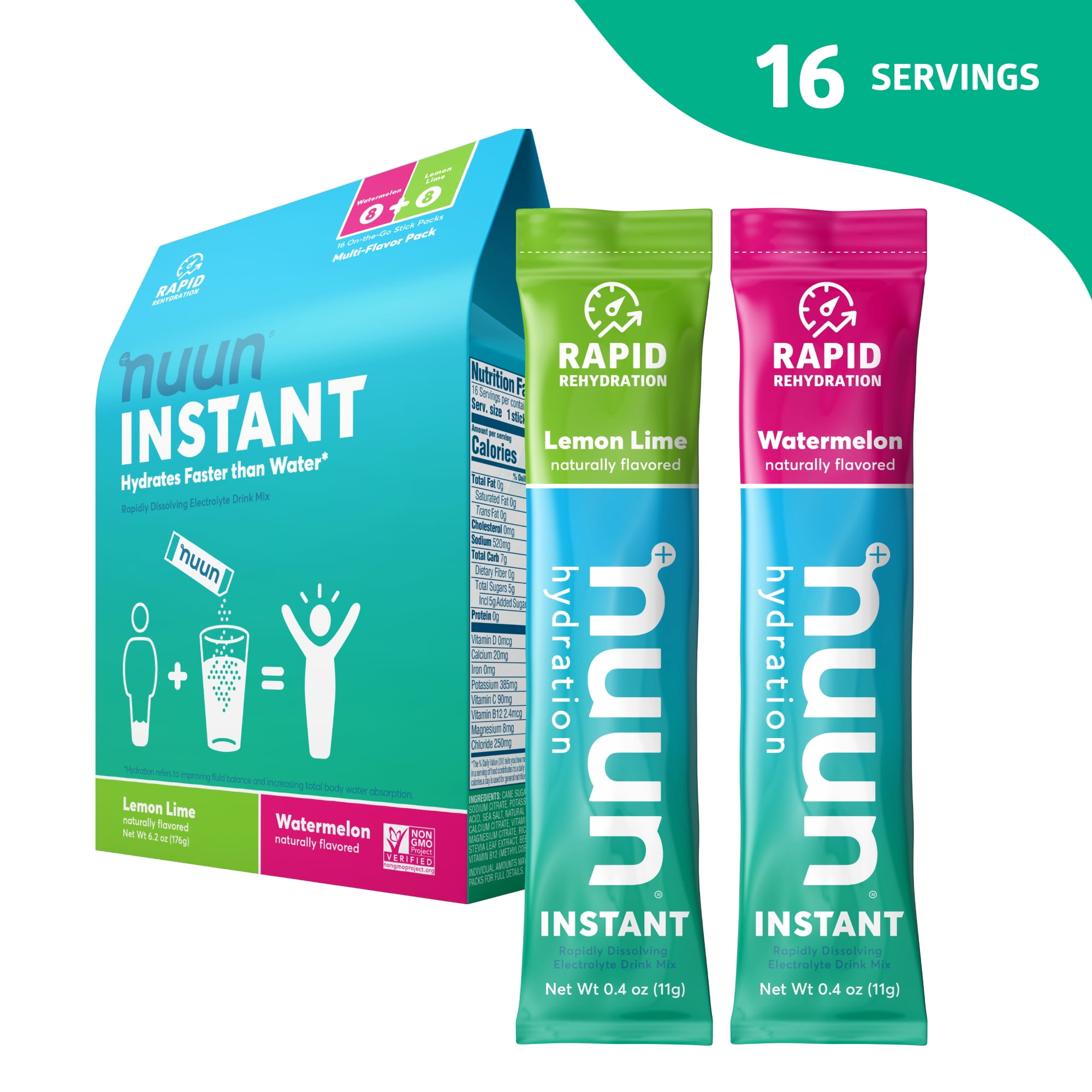 Nuun Instant Electrolyte Drink Packets for Hydration, Vitamin C and B