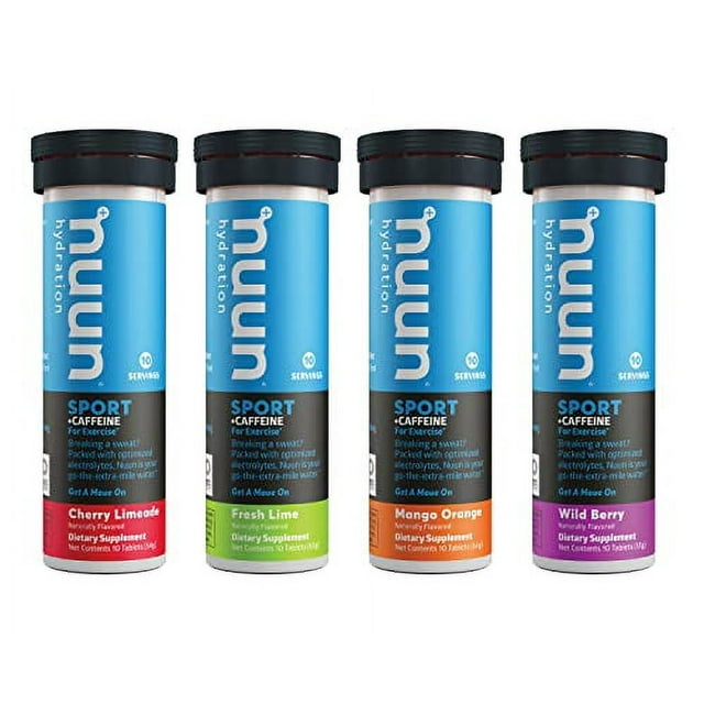 Nuun Sport + Caffeine Electrolyte Drink Tablets, Mixed Flavor Box, 10