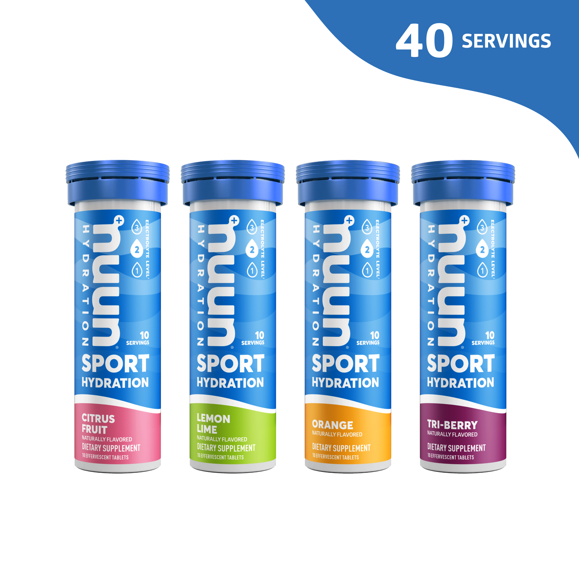 Nuun Sport Electrolyte Drink Tablets, Citrus Berry Mixed Box, 4 Tubes