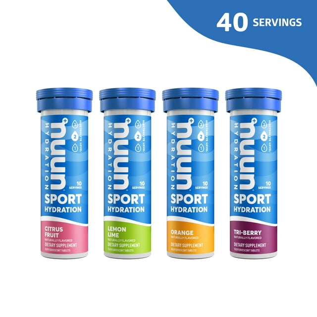 Nuun Sport Electrolyte Drink Tablets, Citrus Berry Mixed Box, 4 Tubes