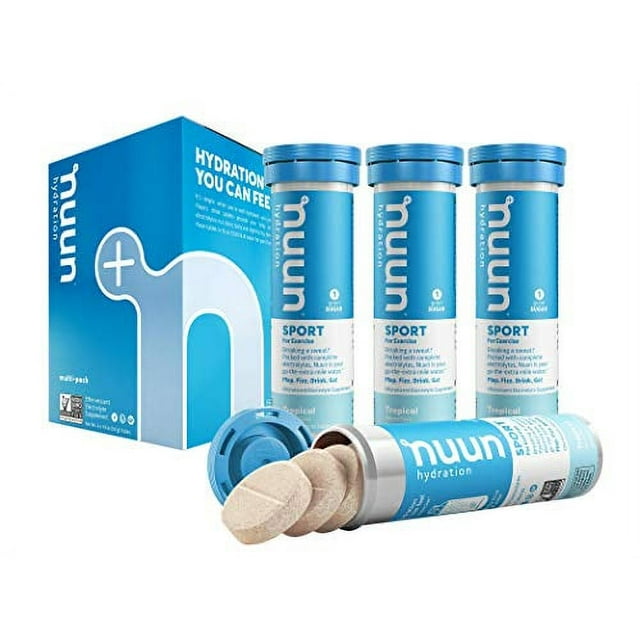 Nuun Sport Electrolyte Drink Tablets, Tropical, 10 Count (Pack of 4