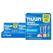 4 pack Nuun Sport Electrolyte Hydration Drink Mix Tablets, Mixed Flavors, 30 Servings