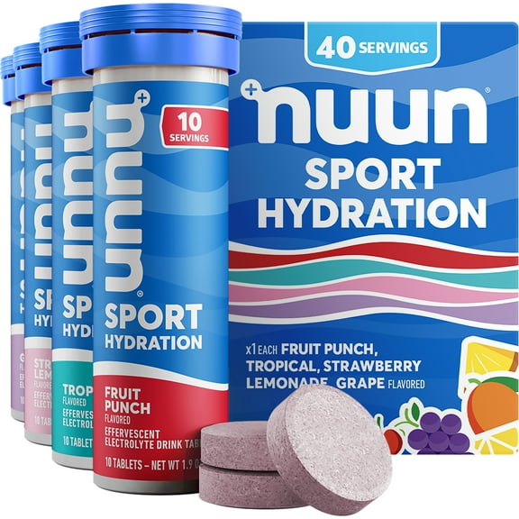 Nuun Sport: Electrolyte Hydration Supplement, Juice Box Mix, 4-Pack