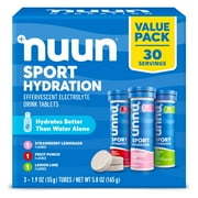 Nuun Sport Electrolyte Sports Drink Water Enhancer Mix Tablets, Mixed Flavors, 30 Servings