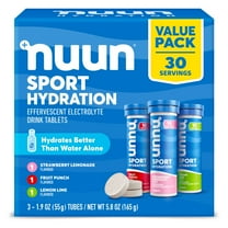 Nuun Sport Electrolyte Hydration Drink Mix Tablets, Mixed Flavors, 30 Servings