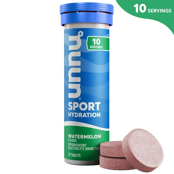 Nuun Sport Electrolytes Hydration Drink Mix Tablets, Watermelon, 10 Count Tube
