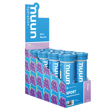 Nuun Sport Electrolyte Tablets for Proactive Hydration, Grape, 8 - 10 Count Tubes