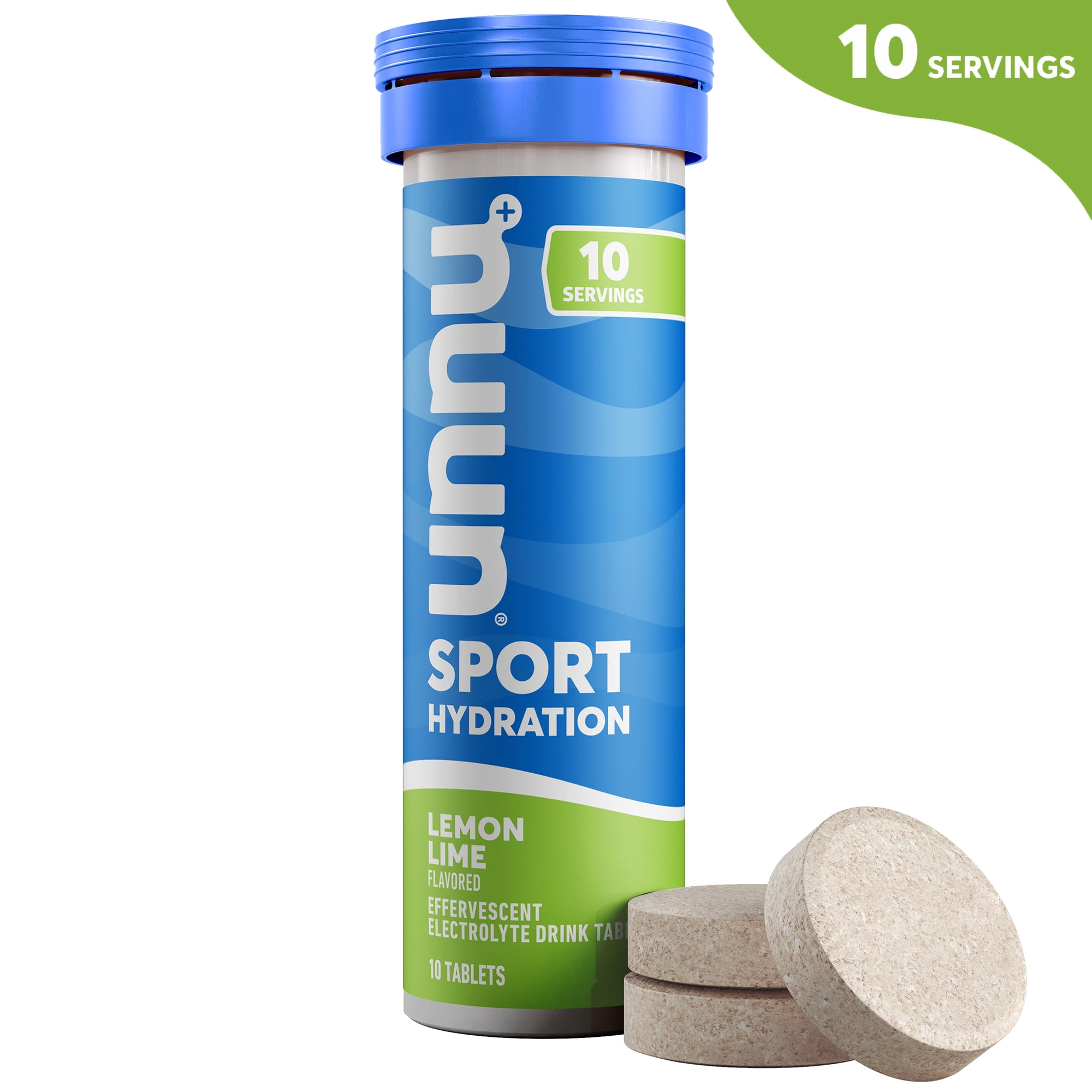 Nuun Sport Electrolyte Sports Drink Water Enhancer Mix Tablets for Proactive Hydration, Lemon Lime, 10 Count Tube