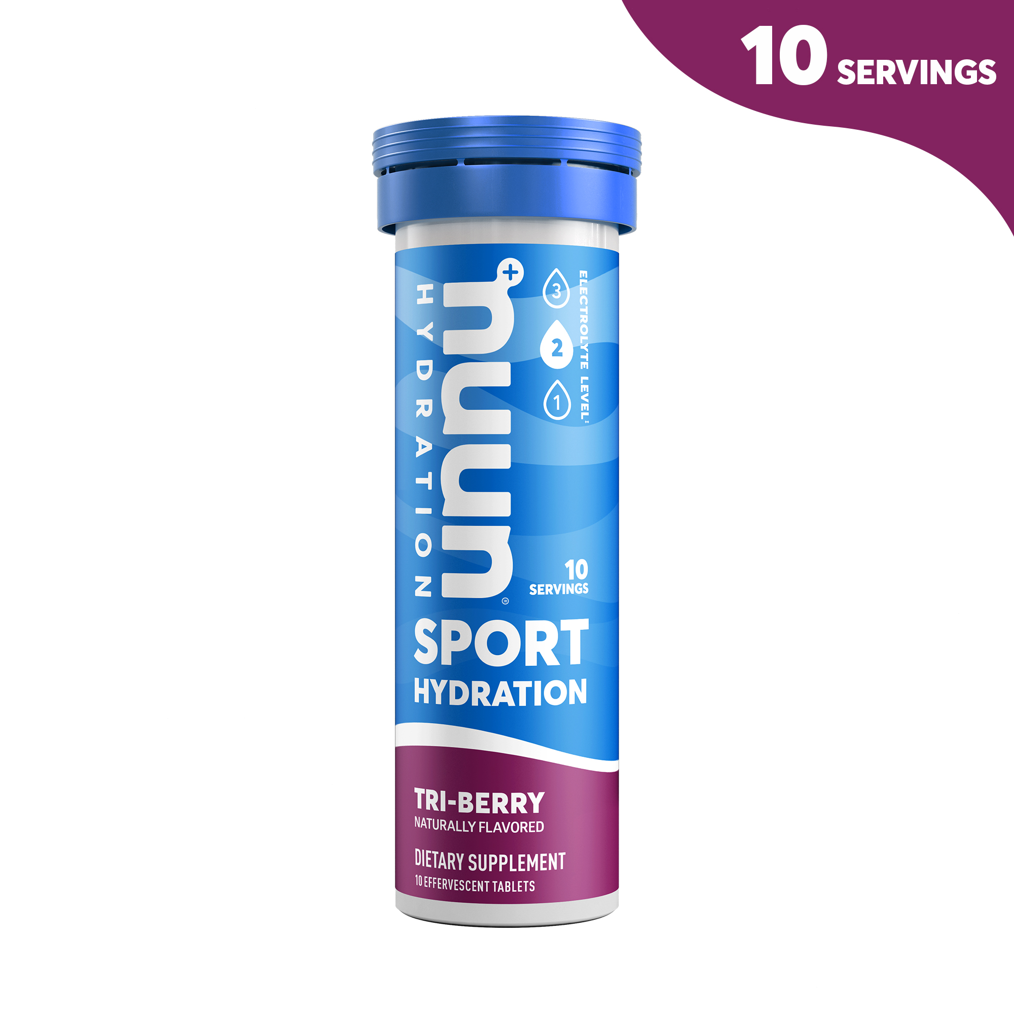 Nuun Sport Electrolyte Tablets for Proactive Hydration, Tri-Berry Tablets, 10 Count Tube - image 1 of 6