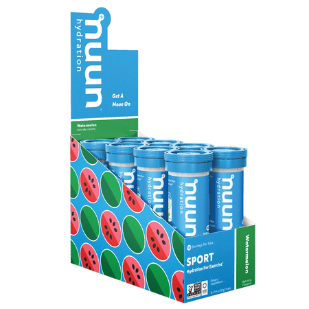 Nuun Sport Electrolyte Tablets for Proactive Hydration, Watermelon, 8 - 10 Count Tubes