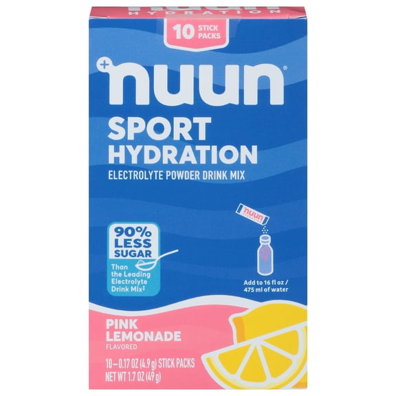 Nuun Sport Hydration Electrolyte Powder Pink Lemonade - 10 Sticks