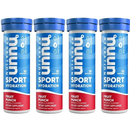 Nuun Sport Hydration & Electrolyte Replacement Tablets - Fruit Punch Size: 4-Pack