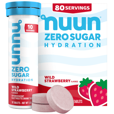 Nuun Zero Sugar Hydration Electrolyte Tablets- Wild Strawberry (80 Total Servings)