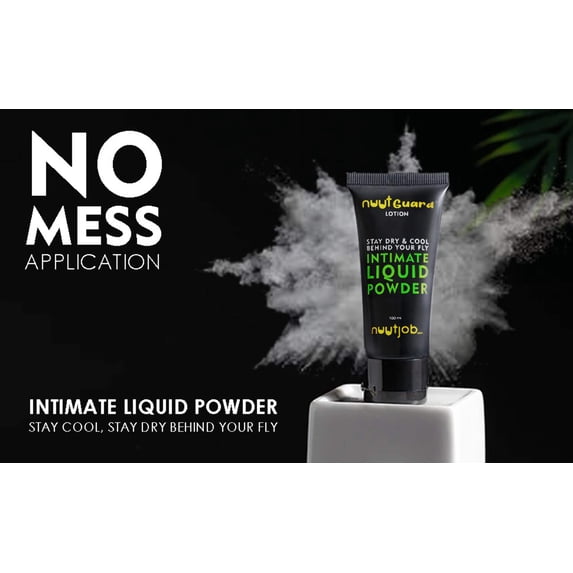 Nuutguard Anti Chafe Intimate Liquid Powder (3.4 fl oz), with Linalool and White Lotus Extract | Ball Deodorant, Antiperspirant