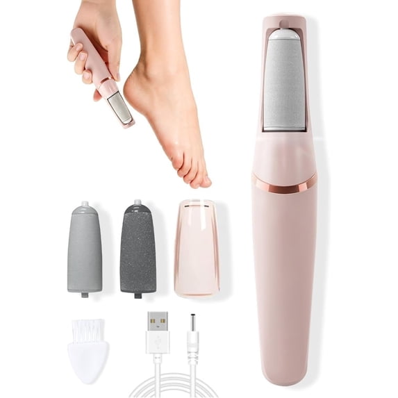 Nuve Silk 3 Pro Callus Remover,Callus Remover for Feet (Pink)