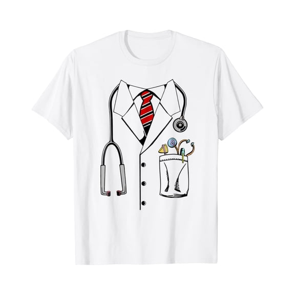 Nuvello Doctor Costume Lab Coat T-Shirt Full Size S-5XL