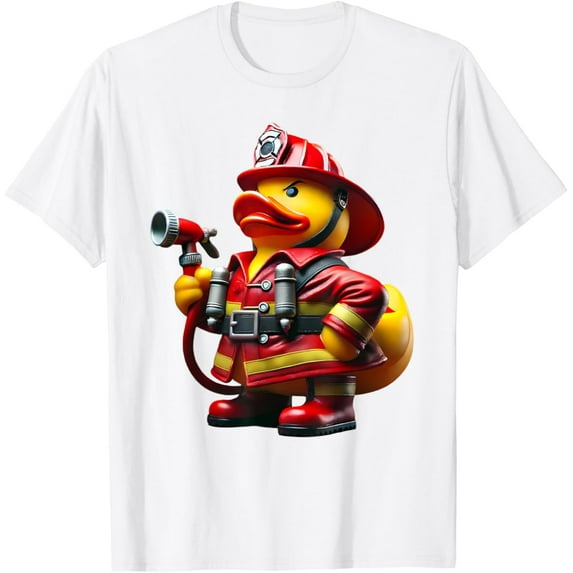 Nuvello Firefighter Rubber Fireman Duck Ducky Duckie T-Shirt Full Size S-5XL