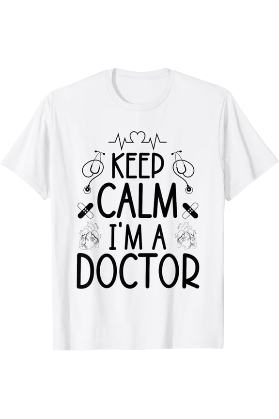 Nuvello Keep Calm I'm A Doctor Gifts Sayings Women Men Doctor T-Shirt Full Size S-5XL