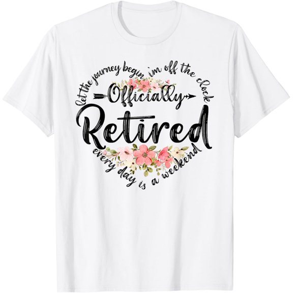 Nuvello Retired Heart Cute Retirement Gifts For Women T-Shirt Full Size S-5XL