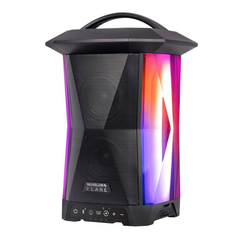 Nuvelon Flare Portable Wireless Bluetooth Speaker with Colorful LED Lights IPX5 Water Resistant with 15W Loud Stereo Sound 10H Playtime