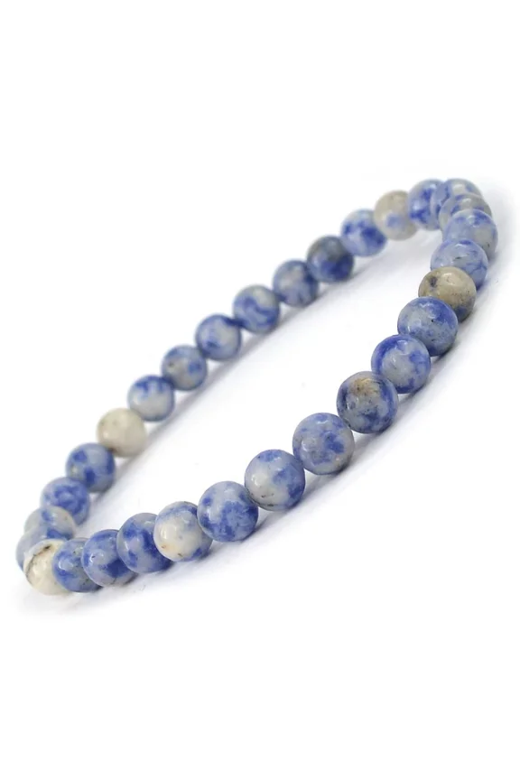 Nuvin Sodalite Crystal Bracelet Beads Lab Stretchable Elastic Bracelet Sodalite Semi precious Gemstone