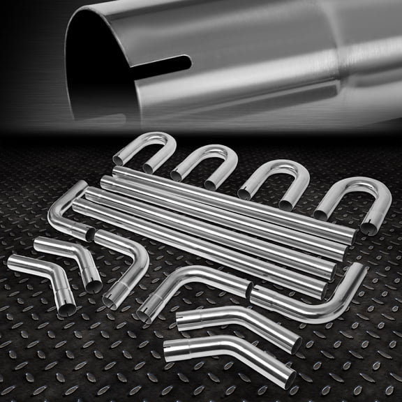Nuvision 2.5"OD DIY CUSTOM EXHAUST PIPE KIT 16-PIECES STRAIGHT & 45 90 DEGREE & U-BENDS