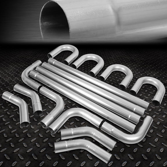 Nuvision 3"OD DIY Custom Exhaust Pipe Kit 16-Pieces Straight & 45 90 Degree & U-Bends