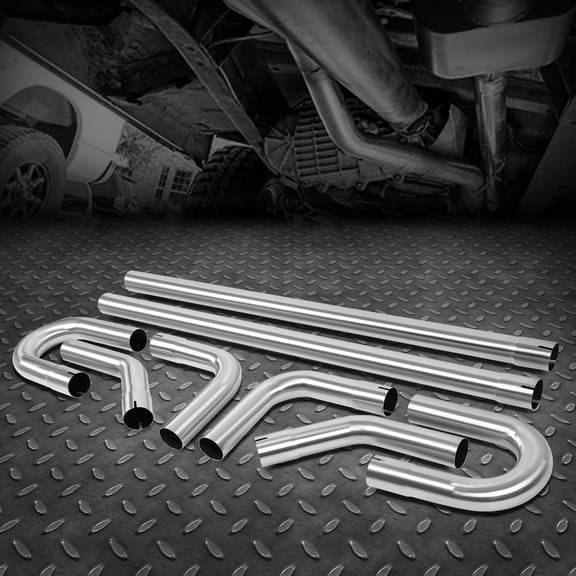 Nuvision 8Pcs 2"OD Stainless Steel Mandrel Bend Straight U-Bend Custom Exhaust Pipe Kit