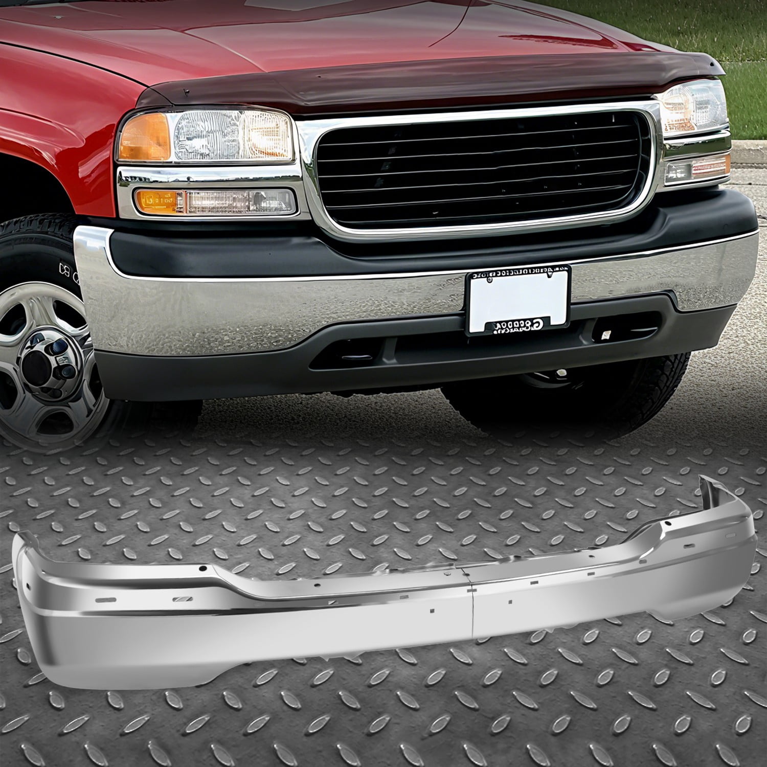 Nuvision Front Chrome Steel Bumper Face Impact Bar Assembly For 99-06 ...