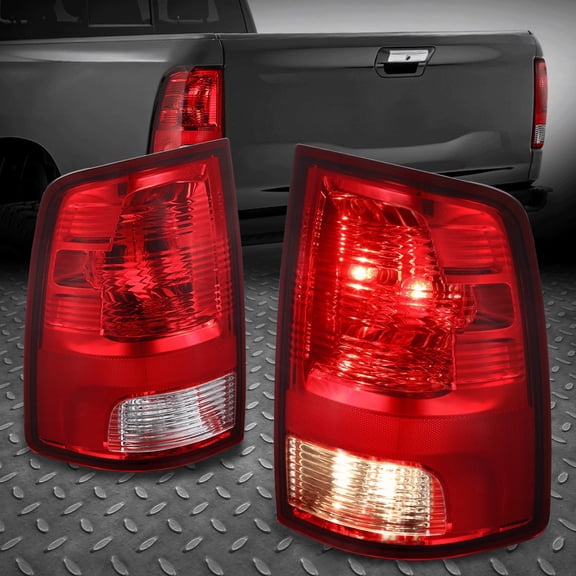Nuvision Halogen Model Rear Tail Brake Light for 09-24 Dodge Ram 1500 2500 3500, Red Lens