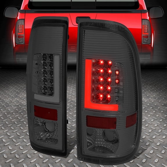 Nuvision LED L-Tube Bar Tail Light Brake Lamp for 08-16 Ford F250 F350 Super Duty, Smoked