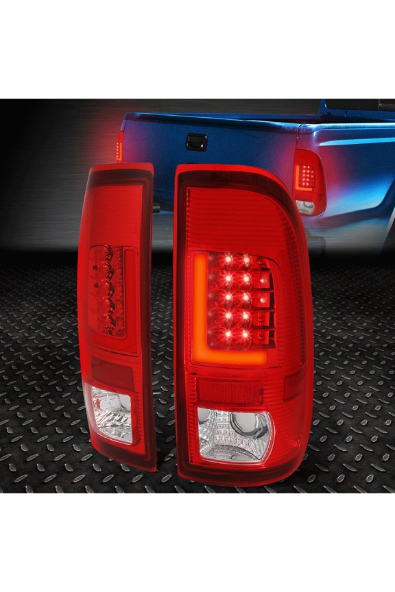 LED Red L-Shape Tail Light Brake Parking Lamps for 90-97 Ford F150 / Super Duty