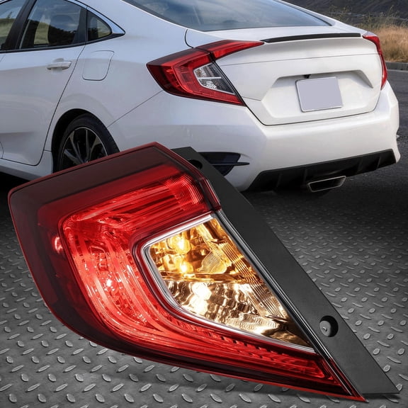 Nuvision Left/Driver Side Rear Outer Tail Light Brake Lamp for 16-21 Honda Civic Sedan