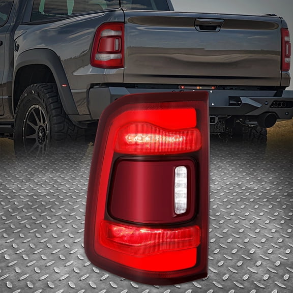 Nuvision Left Red Lens LED Rear Tail Light Brake Lamp for 19-24 Ram 1500 w/o Blind Spot