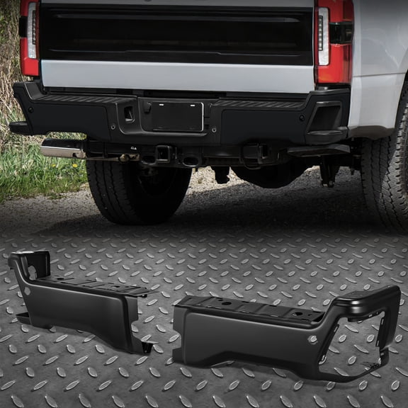 Nuvision Left+Right Rear Bumper End Caps for 23-25 Ford F250 F350 SuperDuty w/Sensor Hole