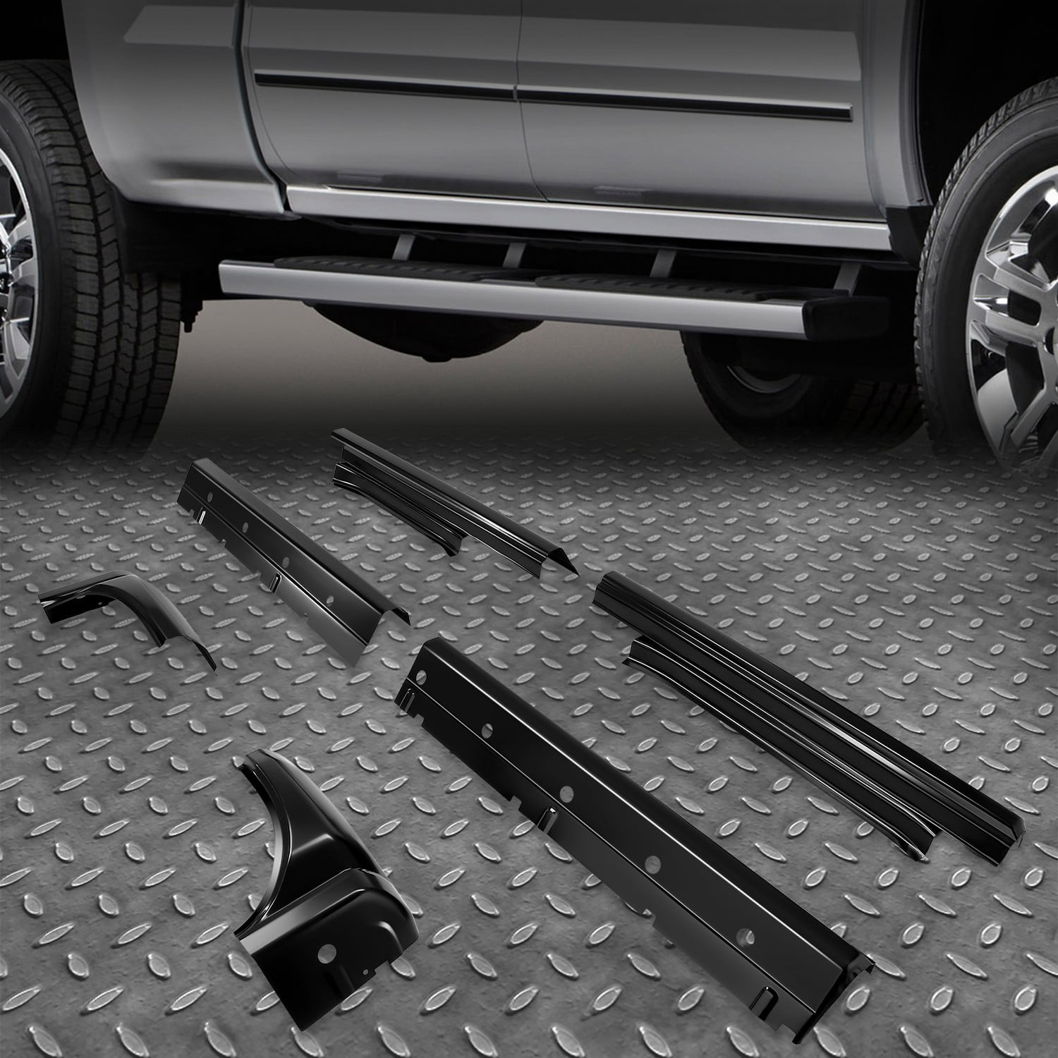 Nuvision Left & Right Slip On Rocker Panels for 14-19 Chevy Silverado ...