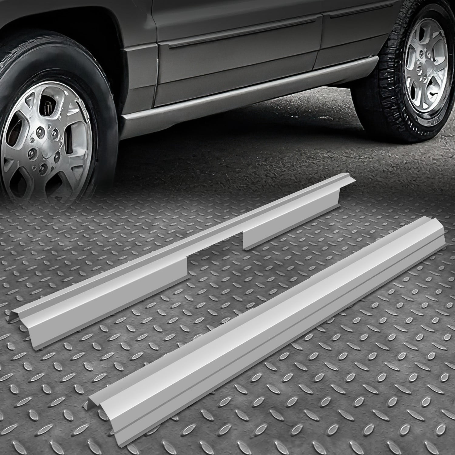 Nuvision Left & Right Stamped Steel Rocker Panels for 99-04 Jeep Grand ...
