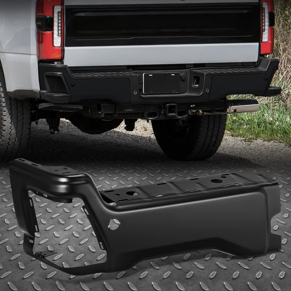 Nuvision Left Side Rear Bumper End Caps for 23-25 Ford F250 F350 SuperDuty w/ Sensor Hole