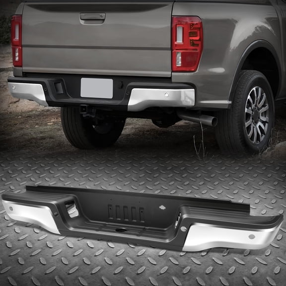 Nuvision Rear Black Step Bumper w/ Senor Holes for 19-23 Ford Ranger w/o Towing Package