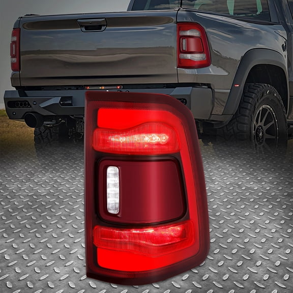 Nuvision Right Red Lens LED Rear Tail Light Brake Lamp for 19-24 Ram 1500 w/o Blind Spot