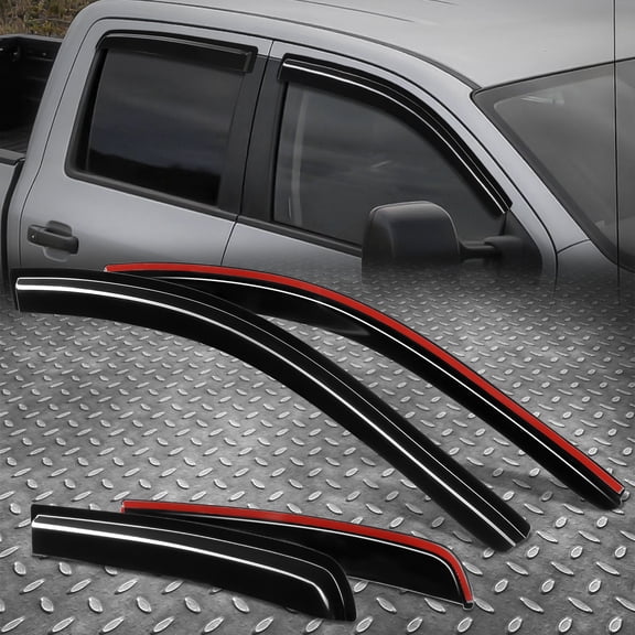 Nuvision Tape-On Window Visor Rain Guard Deflector for 17-24 Nissan Titan XD Crew Cab