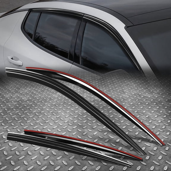 Nuvision Tape-On Window Visor Vent Shade Sun Rain Guard Deflector for 17-23 Kia Stinger