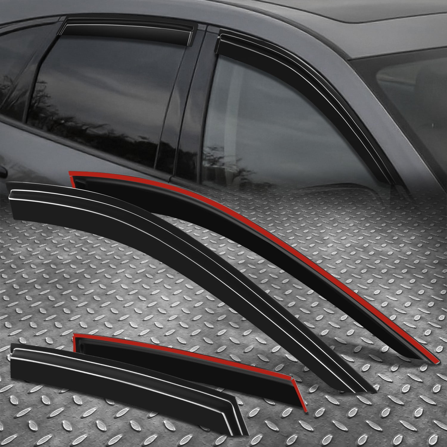 Nuvision Tape-On Window Visor Vent Shade Sun Rain Guard Deflector for 19-25 Acura RDX
